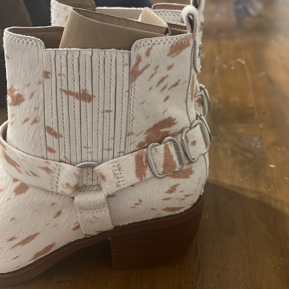 Anthropologie Sam Edelman Bellamie Calf Hair Ankle Boots 11 New no box - Picture 7 of 7
